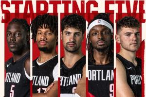 開拓者再戰(zhàn)勇士首發(fā):霍勒迪夏普阿夫迪亞格蘭特克林根 楊瀚森替補