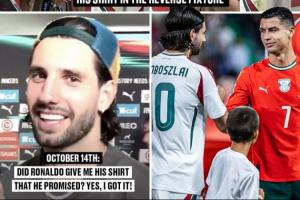 圓夢??索博賽后拿到偶像C羅球衣，上次找C羅換球衣時被告知沒了