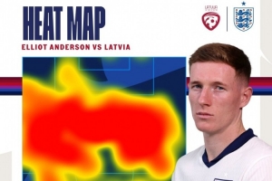 覆蓋范圍極大！英格蘭隊(duì)官方曬安德森對(duì)拉脫維亞熱區(qū)圖