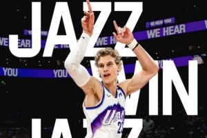 爵士官方發(fā)馬爾卡寧“妖嬈”姿勢贏球海報 努爾基奇轉(zhuǎn)發(fā)