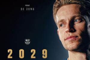 中場大將續(xù)約！官方：巴薩與德容續(xù)約至2029年，據(jù)悉解約金5億歐