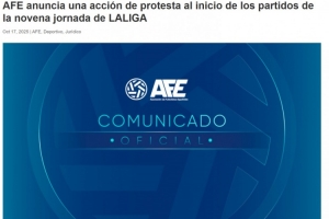 反對海外辦賽！西班牙球員協(xié)會將在第9輪比賽開始前進行抗議