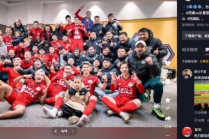 河南隊(duì)門(mén)將王國(guó)明社媒慶祝2-0擊敗亞泰：喜提3分，差點(diǎn)感冒了