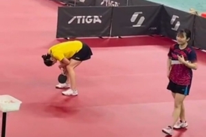 全力以赴！備戰(zhàn)全運(yùn)會(huì)，陳夢練球累到蹲地上