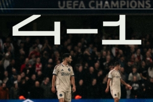 阿賈克斯隊史第2次在歐戰(zhàn)上半場丟4球，上次還是1958年2月