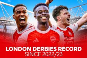 倫敦之王？自22/23賽季槍手倫敦德比87分?jǐn)鄬宇I(lǐng)先，切爾西66分第2