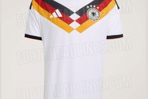 阿迪達(dá)斯謝幕之作！德國(guó)隊(duì)世界杯球衣諜照：黑紅黃三色V形圖案