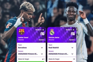 西甲關(guān)鍵數(shù)據(jù)對比：亞馬爾過人+助攻強(qiáng) 維尼修斯進(jìn)球+造機(jī)會多