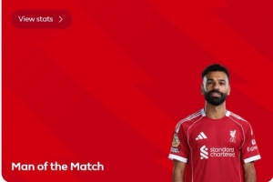 斬獲進球！薩拉赫當選利物浦2-3布倫特福德球迷票選最佳球員