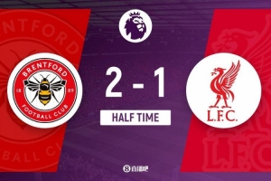 半場-利物浦暫1-2布倫特福德 手榴彈戰(zhàn)術(shù)瓦塔拉閃擊沙德單刀破門