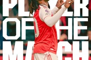 面對(duì)舊主打進(jìn)制勝球，官方：埃澤當(dāng)選阿森納1-0水晶宮隊(duì)內(nèi)最佳