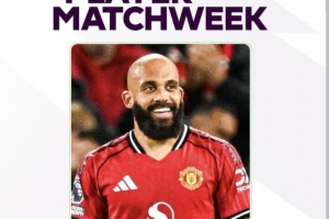 梅開二度率隊(duì)取勝！官方：曼聯(lián)前鋒姆伯莫當(dāng)選第9輪英超最佳球員