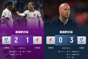 “罪魁禍首”水晶宮讓利物浦丟社區(qū)盾+丟聯(lián)賽杯+送其聯(lián)賽首敗