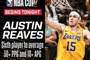 官方曬里夫斯數(shù)據(jù)！歷史第6位前五場場均至少30分10助的球員！