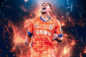 克雷桑社媒曬個人海報，預(yù)熱今天下午泰山主場迎戰(zhàn)津門虎的比賽