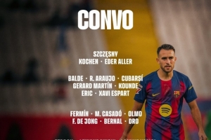 巴薩對陣埃爾切大名單：萊萬、奧爾莫回歸，佩德里、拉菲尼亞缺席