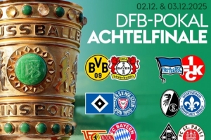 德國杯1/8決賽對陣：多特vs勒沃庫森，柏林聯(lián)合vs拜仁