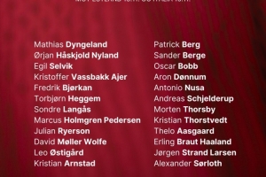 挪威11月世預(yù)賽名單：哈蘭德、鮑勃、瑟爾洛特在列，厄德高傷缺