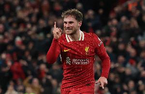 麥卡為利物浦攻入3粒歐冠進(jìn)球，其中2球來自主場對陣皇馬