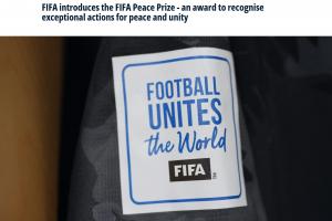 官方：首屆國(guó)際足聯(lián)和平獎(jiǎng)將于12月5日世界杯抽簽儀式上頒發(fā)