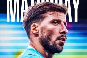 強強對話！曼城發(fā)布?xì)W冠對陣多特海報，魯本-迪亞斯單人出鏡