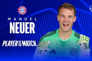 這不續(xù)約？官方：39歲諾伊爾8次撲救，當選巴黎vs拜仁全場最佳