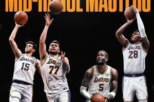 中投大隊！湖人四人中投命中率聯(lián)盟前十 東契奇高達75%！