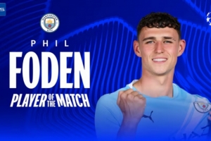 遠射雙響！福登當(dāng)選曼城vs多特全場最佳球員