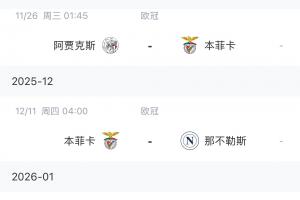 穆帥難度翻倍！本菲卡歐冠四連敗，將面對(duì)：那不勒斯、尤文、皇馬