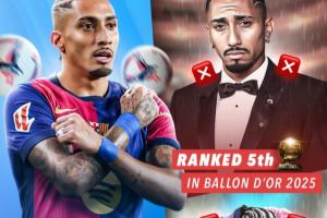 真不配？拉菲尼亞西甲最佳+歐冠金靴 金球第5&落選年度最佳陣