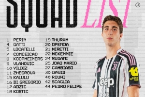 尤文本輪意甲都靈德比名單：伊爾迪茲領(lǐng)銜，DV9、小孔塞桑在列