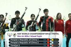 盛李豪/王子菲奪冠！射擊世錦賽氣步槍混合團體 中國隊包攬冠亞軍