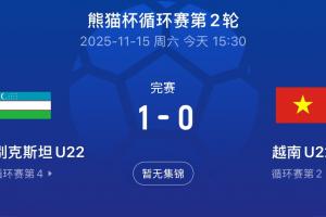熊貓杯首勝！U22烏茲別克1-0戰(zhàn)勝越南，目前3隊(duì)同積3分U22國(guó)足0分
