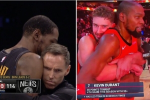 以后都這樣來？美媒調(diào)侃申京抱KD：他剛剛解鎖了納什的體驗(yàn)