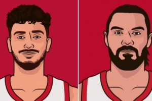 內(nèi)線優(yōu)勢(shì)！申京和亞當(dāng)斯各搶下8個(gè)前場(chǎng)板 魔術(shù)首發(fā)五人共5個(gè)