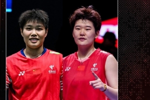 黃東萍/譚寧2-0擊敗鄭雨/張殊賢，奪得全運會羽毛球女雙金牌