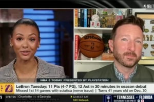 老詹該放棄最佳陣不打背靠背？女主持：他心里肯定惦記著那些數(shù)據(jù)