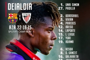 每體：畢巴公布戰(zhàn)巴薩名單用尼科照片，疑似嘲諷巴薩俱樂(lè)部