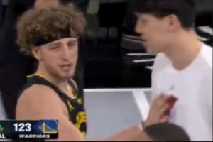 今天沒有上場機(jī)會！開拓者勇士賽后 楊瀚森在與波杰姆互動時出鏡