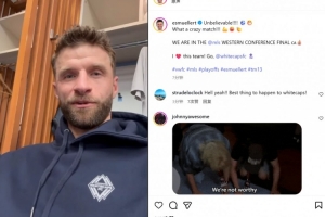 穆勒社媒慶祝溫哥華白浪晉級(jí)：難以置信，我們打進(jìn)西部決賽了！