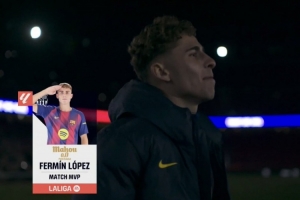 1球1關(guān)鍵傳球+3造犯規(guī)！官方：費爾明當(dāng)選巴薩vs畢巴全場MVP