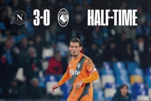意甲聯(lián)賽上半場結(jié)束時3球領(lǐng)先，那不勒斯上次做到還是2022年10月
