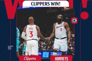 你故意的？哈登與保羅登上快船官方贏球海報 兩人合砍58分