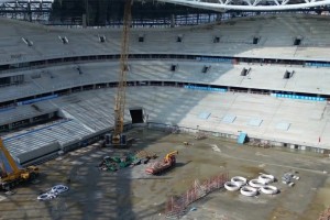 泰山未來6萬人專業(yè)足球場已初具雛形