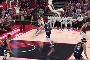 這操作有點離譜了網(wǎng)友2K模擬楊瀚森各種逆天暴扣打爆約基奇