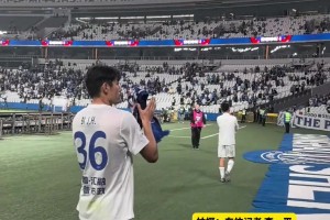 申花舊將溫家寶、畢津浩賽后向申花球迷謝場(chǎng)