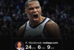 36歲361天！威少連續(xù)三場(chǎng)砍下20+5+5歷史最老控衛(wèi)