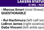 湖人雄鹿更新傷情，詹姆斯字母哥一缺一存